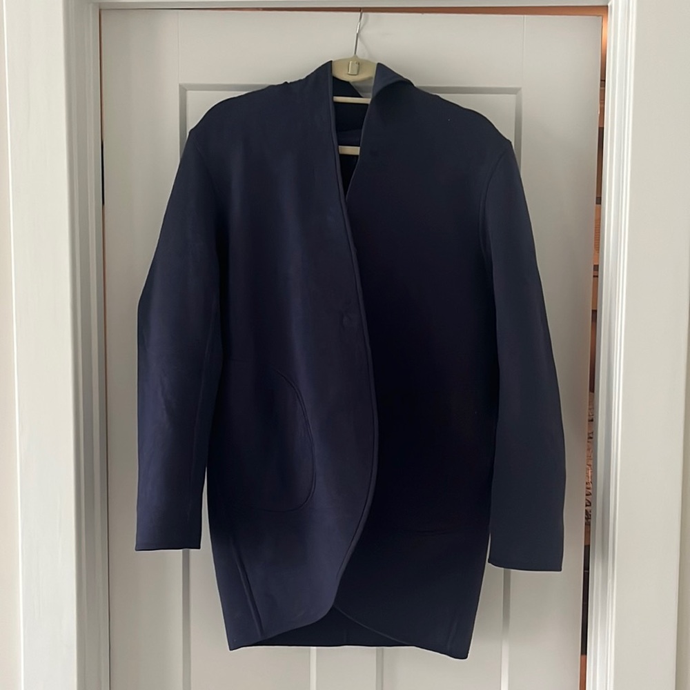 Lululemon navy blue spacer fabric sweater coat reversible size m/l 8